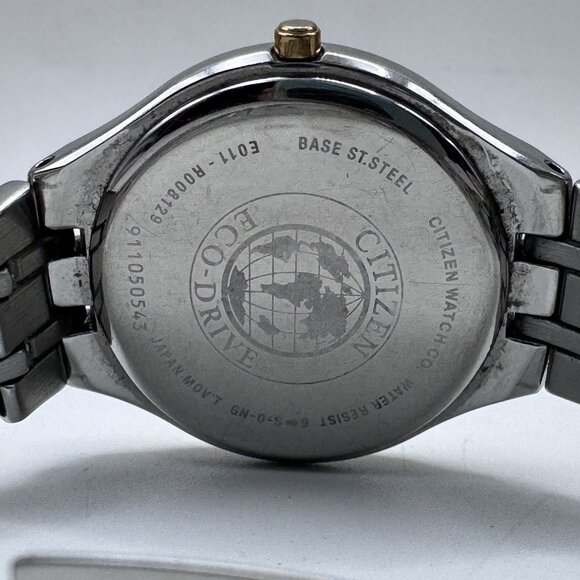 Citizen Eco-drive E011 Stainless Steel Crystal Bezel Ladies Watch Qye6 - Picture 5 of 8